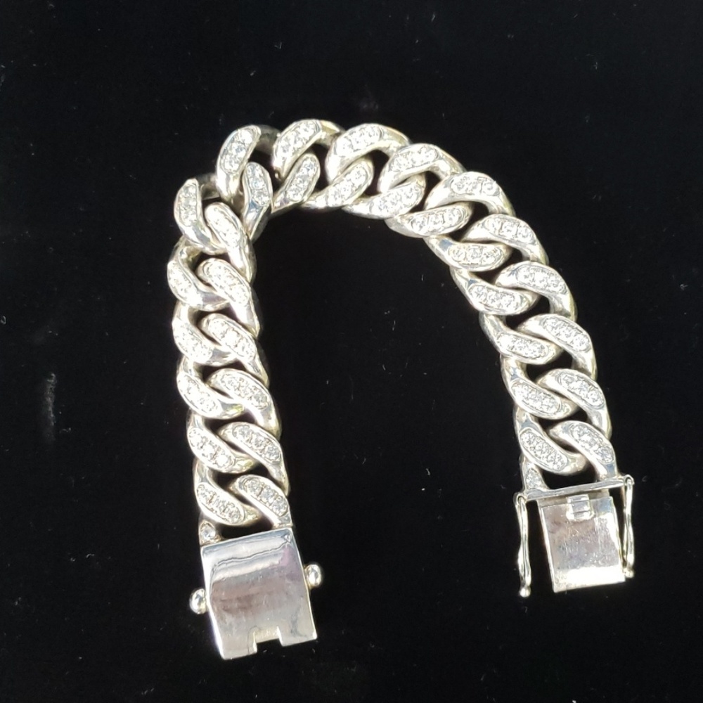 Sterling silver Cuban link bracelet